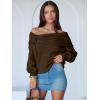 imageANRABESS Womens Off The Shoulder Sweater Long Sleeve Casual Loose 2025 Fall Pullover Sweaters TopsMocha