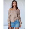 imageANRABESS Womens Off The Shoulder Sweater Long Sleeve Casual Loose 2025 Fall Pullover Sweaters TopsWarm Khaki