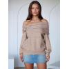 imageANRABESS Womens Off The Shoulder Sweater Long Sleeve Casual Loose 2025 Fall Pullover Sweaters TopsWarm Khaki