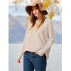 imageANRABESS Womens Oversized Batwing Long Sleeve Ribbed Knit Sweaters 2025 Fall OutfitsAlmond