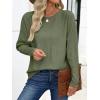 imageANRABESS Womens Oversized Batwing Sleeve Sweaters Crewneck Casual Fall Knit Loose Pullover Tops 2025 Work Winter OutfitsArmy Green