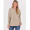 imageANRABESS Womens Oversized Batwing Sleeve Sweaters Crewneck Casual Fall Knit Loose Pullover Tops 2025 Work Winter OutfitsTan