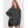 imageANRABESS Womens Oversized Hoodies Long Sleeve Fleece Side Slit Hooded Sweatshirts Pullover 2025 Fall Outfits Y2K ClothesDeep Grey