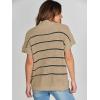 imageANRABESS Womens Oversized Short Batwing Sleeve Sweater Mock Neck Casual 2025 Summer Fall Knit Sleeveless Pullover Vest TopsApricot Black Stripe