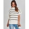 imageANRABESS Womens Oversized Short Batwing Sleeve Sweater Mock Neck Casual 2025 Summer Fall Knit Sleeveless Pullover Vest TopsWhite Black Stripe