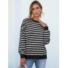 imageANRABESS Womens Oversized Striped Sweaters Long Sleeve Crewneck Casual Side Slit Pullover Tops 2025 Fall Trendy OutfitsBlack Grey