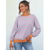 imageANRABESS Womens Oversized Striped Sweaters Long Sleeve Crewneck Casual Side Slit Pullover Tops 2025 Fall Trendy OutfitsBlue Orange