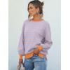 imageANRABESS Womens Oversized Striped Sweaters Long Sleeve Crewneck Casual Side Slit Pullover Tops 2025 Fall Trendy OutfitsBlue Orange