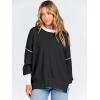 imageANRABESS Womens Oversized Sweaters Fall 2025 Fashion Crewneck Batwing Long Sleeve Side Slit Knit Pullover Sweater TopsBlack