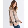 imageANRABESS Womens Oversized Sweaters Fall 2025 Fashion Crewneck Batwing Long Sleeve Side Slit Knit Pullover Sweater TopsPlaid Khaki
