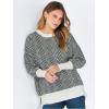 imageANRABESS Womens Oversized Sweaters Fall 2025 Fashion Crewneck Batwing Long Sleeve Side Slit Knit Pullover Sweater TopsWave Black