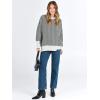 imageANRABESS Womens Oversized Sweaters Fall 2025 Fashion Crewneck Batwing Long Sleeve Side Slit Knit Pullover Sweater TopsWave Black