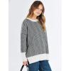 imageANRABESS Womens Oversized Sweaters Fall 2025 Fashion Crewneck Batwing Long Sleeve Side Slit Knit Pullover Sweater TopsWave Black