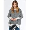 imageANRABESS Womens Oversized Sweaters Fall 2025 Fashion Crewneck Batwing Long Sleeve Side Slit Knit Pullover Sweater TopsWave Black