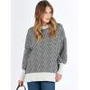 imageANRABESS Womens Oversized Sweaters Fall 2025 Fashion Crewneck Batwing Long Sleeve Side Slit Knit Pullover Sweater TopsWave Black