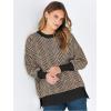 imageANRABESS Womens Oversized Sweaters Fall 2025 Fashion Crewneck Batwing Long Sleeve Side Slit Knit Pullover Sweater TopsWave Brown