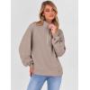 imageANRABESS Womens Oversized Sweatshirts Quarter Zip Long Sleeve Comfy Casual Pullover Tops 2025 Fall Trendy Y2K ClothesKhaki