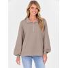 imageANRABESS Womens Oversized Sweatshirts Quarter Zip Long Sleeve Comfy Casual Pullover Tops 2025 Fall Trendy Y2K ClothesKhaki