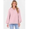 imageANRABESS Womens Oversized Sweatshirts Quarter Zip Long Sleeve Comfy Casual Pullover Tops 2025 Fall Trendy Y2K ClothesPink