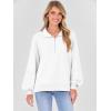imageANRABESS Womens Oversized Sweatshirts Quarter Zip Long Sleeve Comfy Casual Pullover Tops 2025 Fall Trendy Y2K ClothesWhite