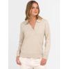 imageANRABESS Womens Polo V Neck Long Sleeve Sweaters Lightweight Dressy Casual Business Basic Knit Pullover Top 2025 Fall OutfitsAlmond