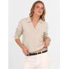 imageANRABESS Womens Polo V Neck Long Sleeve Sweaters Lightweight Dressy Casual Business Basic Knit Pullover Top 2025 Fall OutfitsAlmond