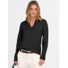 imageANRABESS Womens Polo V Neck Long Sleeve Sweaters Lightweight Dressy Casual Business Basic Knit Pullover Top 2025 Fall OutfitsBlack