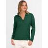imageANRABESS Womens Polo V Neck Long Sleeve Sweaters Lightweight Dressy Casual Business Basic Knit Pullover Top 2025 Fall OutfitsForest Green