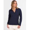 imageANRABESS Womens Polo V Neck Long Sleeve Sweaters Lightweight Dressy Casual Business Basic Knit Pullover Top 2025 Fall OutfitsNavy Blue