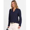 imageANRABESS Womens Polo V Neck Long Sleeve Sweaters Lightweight Dressy Casual Business Basic Knit Pullover Top 2025 Fall OutfitsNavy Blue