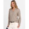 imageANRABESS Womens Polo V Neck Long Sleeve Sweaters Lightweight Dressy Casual Business Basic Knit Pullover Top 2025 Fall OutfitsTan