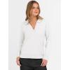 imageANRABESS Womens Polo V Neck Long Sleeve Sweaters Lightweight Dressy Casual Business Basic Knit Pullover Top 2025 Fall OutfitsWhite