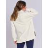 imageANRABESS Womens Quarter Zip Oversized Long Sleeve Ribbed Knit Tunic SweatshirtsBeige