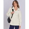 imageANRABESS Womens Quarter Zip Oversized Long Sleeve Ribbed Knit Tunic SweatshirtsBeige