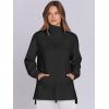 imageANRABESS Womens Quarter Zip Oversized Long Sleeve Ribbed Knit Tunic SweatshirtsBlack