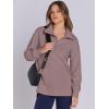 imageANRABESS Womens Quarter Zip Oversized Long Sleeve Ribbed Knit Tunic SweatshirtsCoffee Grey