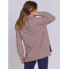 imageANRABESS Womens Quarter Zip Oversized Long Sleeve Ribbed Knit Tunic SweatshirtsCoffee Grey