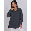 imageANRABESS Womens Quarter Zip Oversized Long Sleeve Ribbed Knit Tunic SweatshirtsDeep Grey