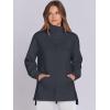 imageANRABESS Womens Quarter Zip Oversized Long Sleeve Ribbed Knit Tunic SweatshirtsDeep Grey
