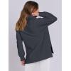 imageANRABESS Womens Quarter Zip Oversized Long Sleeve Ribbed Knit Tunic SweatshirtsDeep Grey