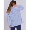 imageANRABESS Womens Quarter Zip Oversized Long Sleeve Ribbed Knit Tunic SweatshirtsLight Blue