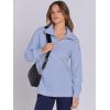 imageANRABESS Womens Quarter Zip Oversized Long Sleeve Ribbed Knit Tunic SweatshirtsLight Blue
