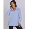 imageANRABESS Womens Quarter Zip Oversized Long Sleeve Ribbed Knit Tunic SweatshirtsLight Blue