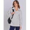 imageANRABESS Womens Quarter Zip Oversized Long Sleeve Ribbed Knit Tunic SweatshirtsLight Grey