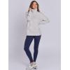 imageANRABESS Womens Quarter Zip Oversized Long Sleeve Ribbed Knit Tunic SweatshirtsLight Grey