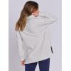 imageANRABESS Womens Quarter Zip Oversized Long Sleeve Ribbed Knit Tunic SweatshirtsLight Grey