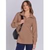 imageANRABESS Womens Quarter Zip Oversized Long Sleeve Ribbed Knit Tunic SweatshirtsNutmeg