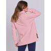 imageANRABESS Womens Quarter Zip Oversized Long Sleeve Ribbed Knit Tunic SweatshirtsPink