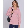 imageANRABESS Womens Quarter Zip Oversized Long Sleeve Ribbed Knit Tunic SweatshirtsPink
