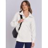 imageANRABESS Womens Quarter Zip Oversized Long Sleeve Ribbed Knit Tunic SweatshirtsWhite